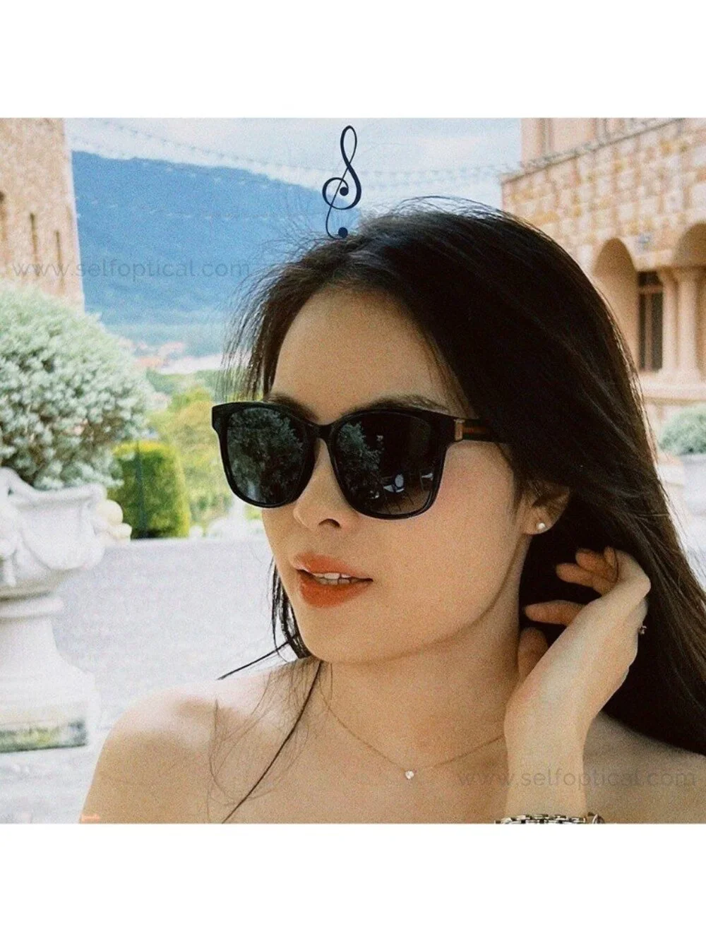 Gucci GG0417SK 003 Sunglasses Havana Square Frame, Brown Lenses